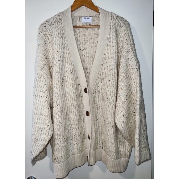 Shaker-Stitch Button-Front Speckled Cardigan - Picture 3 of 5